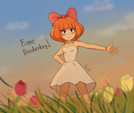 artist:fabz_rc bracelet dress dutch_text grass mymy outside smiling tulips // 2793x2361 // 4.6MB