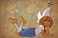 bonnet clogs dutch_bonnet dutch_clothing dutch_flag lying map mymy netherlands official_art scarf smile traditional_outfit // 2598x1726 // 4.0MB