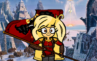 artist:unknown coco flag holding_object hyperborea looking_at_viewer smiling uniform // 612x385 // 418KB