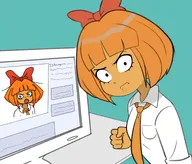 angry bowtie clothes computer fist hair mymy necktie ongezellig open_mouth orange_hair orange_skin soy_parody soyjak soyjak_party variant:feraljak // 4096x3492 // 786KB