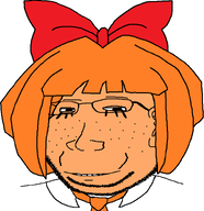 bow clothes ear eyelids glasses hair mymy necktie ongezellig orange_hair orange_skin small_eyes smile soyjak stubble subvariant:massjak subvariant:wholesome_soyjak variant:gapejak // 751x774 // 24KB