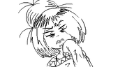 artist:oekakigod disgusted looking_at_viewer maya no_color oekaki // 500x250 // 30KB