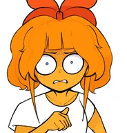 annoyed artist:thefleshisdead looking_at_viewer meta:general_fanart mymy pointing // 1962x2048 // 237KB