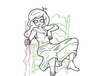chair coco dress lineart lounging rifle sisa sitting sketch smiling smug sultry_eyes // 2050x1600 // 866KB
