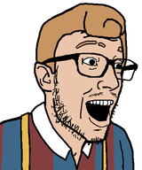 artist:rot blonde_hair clothes collared_shirt ear glasses hair meta:ias mustache open_mouth soyjak striped_shirt stubble suspenders transparent_background variant:esam white_skin yellow_hair // 406x486 // 11KB