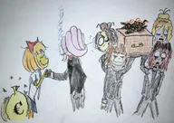 artist:unknown bags cigarette cleo coco crying dead drawing handshake maya money mymy niggerwiggle smoking staring vera yfke zoey // 3315x2347 // 2.9MB