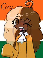biting_tongue coco india Jeet kate_(namefag) long_sleeves pajeet smiling spilt_hair tongue_out wink // 768x1024 // 171KB