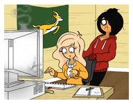 angry artist:mrasianpie broken_computer burning coco computer confused maya meta:rijkskunst sitting_behind_desk typing // 2050x1600 // 1.6MB