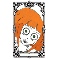 eye_bag eye_bags fang fangs green_eyes meta:general_fanart mymy orange_hair tagme unknown_artist // 768x768 // 517KB