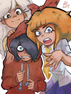 artist:almostresolute coco looking_at_viewer maya mymy niggerwiggle pointing smiling uncomfortable // 1060x1392 // 1.7MB