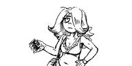 artist:oekakigod beach holding_object no_color oekaki vera // 500x250 // 27KB