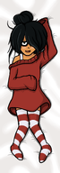 artist:nlsenpai blushing bodypillow dakimakura implied_lewd maya smiling tagme thights zwart_haar // 525x1500 // 549KB