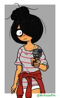 artist:mrasianpie blushing gun looking_at_viewer maya // 1100x1800 // 132KB