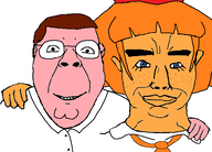 2soyjaks chud_troon_alliance clothes ear family_guy friendship glasses hair hand happy mymy ongezellig peter_griffin smile smug soyjak subvariant:chudjak_front variant:bernd variant:chudjak // 566x406 // 53KB