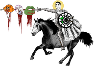 agugu anti_ongezellig armor arrow art bleed blood bloodshot_eyes flagrog frog green_arrow greentext horse horseback_riding knight mymy ongezellig painting pepe shield sonnenrad subvariant:suspicious_chudjak sword tranny variant:bernd variant:chudjak // 2842x2002 // 284KB