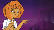 blade_runner_2049 blue_eyes mymy ongezellig orange_hair orange_skin pointing ryan_gosling swastika trenchcoat variant:chudjak // 2508x1400 // 672KB