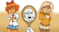 coco disapproving feraljak looking_at_viewer mirror mymy niggerwiggle soyjak variant:feraljak // 4500x2500 // 5.3MB
