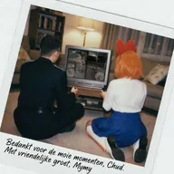 ai ai_generated bow chud chud_x_mymy crt game mymy orange_hair polaroid smiling ss_uniform videogame // 1080x1080 // 515KB