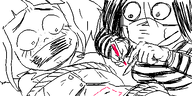 artist:oekakigod facemask freckles kiki mymy mymy_abuse oekaki rope scared tape torture // 500x250 // 60KB