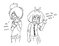 apology artist:nitrous.huffer black_and_white blush dialogue embarrassed maya meta:general_fanart mymy niggerwiggle no_color open_mouth shaking stuttering text white_background white_void // 3980x3114 // 110KB