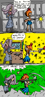 artist:brim blood bullet_holes classroom color comic english_text gore gun gunfire handgun ink locker meme meta:general_fanart mymy pistol rocket_launcher shotgun smoke speaking speech_bubble vera window yelling // 442x956 // 50KB