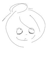 black_and_white looking_up maya sketch tired // 1588x1682 // 73KB