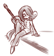 guitar gussywussy_(artist) looking_up meta:general_fanart scarf sitting sketch vera // 3747x3840 // 5.2MB