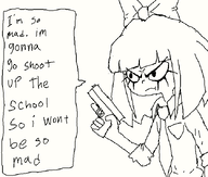 artist:brim frown gun meta:general_fanart mymy pistol schoolocaust // 649x552 // 33KB