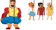 anti_ongezellig ass clothes coco_(ongezellig) full_body hair hanging hello_neighbor maya_(ongezellig) mymy nicky_(hello_neighbor) ongezellig soyjak stubble variant:bernd variant:unknown // 2680x1465 // 128KB