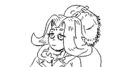 artist:oekakigod happy hugging ias no_color oekaki smiling soyjak variant:gapejak vera // 500x250 // 25KB