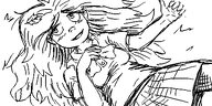 artist:oekakigod coco laying_down leaf no_color oekaki sisa // 500x250 // 54KB