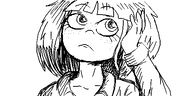 artist:oekakigod looking_away mymy no_color oekaki sketch thinking // 500x250 // 44KB