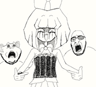 artist:entiral black_and_white bomb grim_(artstyle) mymy niggerwiggle pointing variant:cobson variant:impish_soyak_ears variant:shirtjak // 800x723 // 62KB