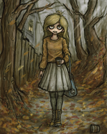 artist:mitchelf autumn bag coco coffee fence leaves outside // 2000x2500 // 8.2MB