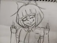 artist:ohitsmercyagain drawing middle_finger mymy smiling // 1663x1247 // 354KB
