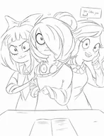 black_and_white coco looking_at_viewer maya mymy niggerwiggle trio waifubait // 1080x1414 // 83KB