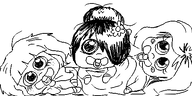 artist:oekakigod binky bow coco flower maya mymy oekaki variant:agugu variant:mayagugu // 500x250 // 43KB