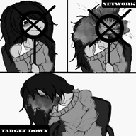 black_and_white black_hair gore maya suicide unknown_artist // 1105x1102 // 631KB