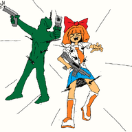 anon artist:brim assault_rifle blood gunfire ink meta:general_fanart mymy pistol // 974x975 // 46KB