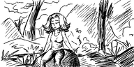 artist:oekakigod cigarette closed_eyes nature no_color oekaki sitting smoking vera // 500x250 // 74KB