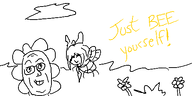 bee flower just_bee_yourself mymy oekaki outside pun variant:soyak // 500x250 // 24KB