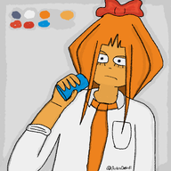 artist:arkindelirdi blue_eyes bow can meta:general_fanart mymy orange_hair tagme tie // 1280x1280 // 256KB