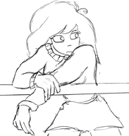 artist:nbveh coco looking_sideways meta:general_fanart sketch slouched_posture // 706x740 // 184KB
