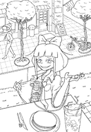 bike black_and_white bomb comic explosive headphones maya mymy niggerwiggle outside smug stroopwafel tree // 1387x2012 // 326KB