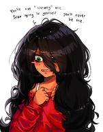 artist:colarikal blushing green_eyes hair_down hands_together looking_down maya open_mouth sweating text // 1609x2048 // 1.7MB