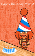 birthday birthday_cake birthday_candle birthday_candles birthday_hat cake candle candles english_text exclamation_mark fork freckles gemtag hat meta:general_fanart mymy open_mouth orange_hair stroopwafel table tag text unknown_artist // 1080x1718 // 1.1MB