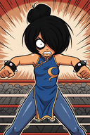 ai ai_dust angry chun_li_outfit cosplay crowd maya qipao spiked_bracelets wrestling_ring // 1152x1728 // 2.5MB
