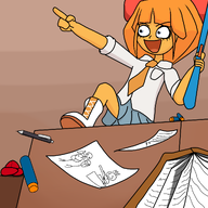 book desk maya mymy nerf_dart nerf_gun pen pointing tagme unknown_artist // 1280x1280 // 480KB