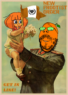 communism FNWO froot frootist_new_order mymy new_frootist_order ongezellig orange_hair orange_skin propaganda smile soviet_union variant:gapejak // 859x1200 // 1.1MB