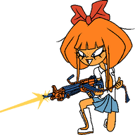 artist:bob evil_smile kneeling LMG machine_gun mymy niggerwiggle shooting smiling // 374x374 // 9.6KB